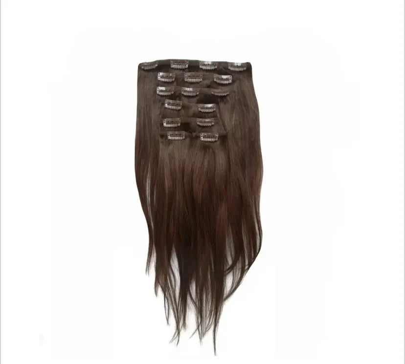 Brown clip-in extensions(35cm)