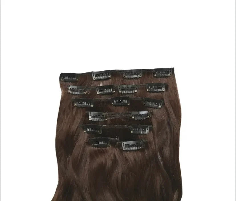 Brown clip-in extensions(35cm)